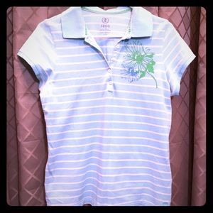 Izod Tops - IZOD Tropical Flowers Striped Polo Shirt Izod Tops - IZOD Tropical Flowers Striped Polo Shirt